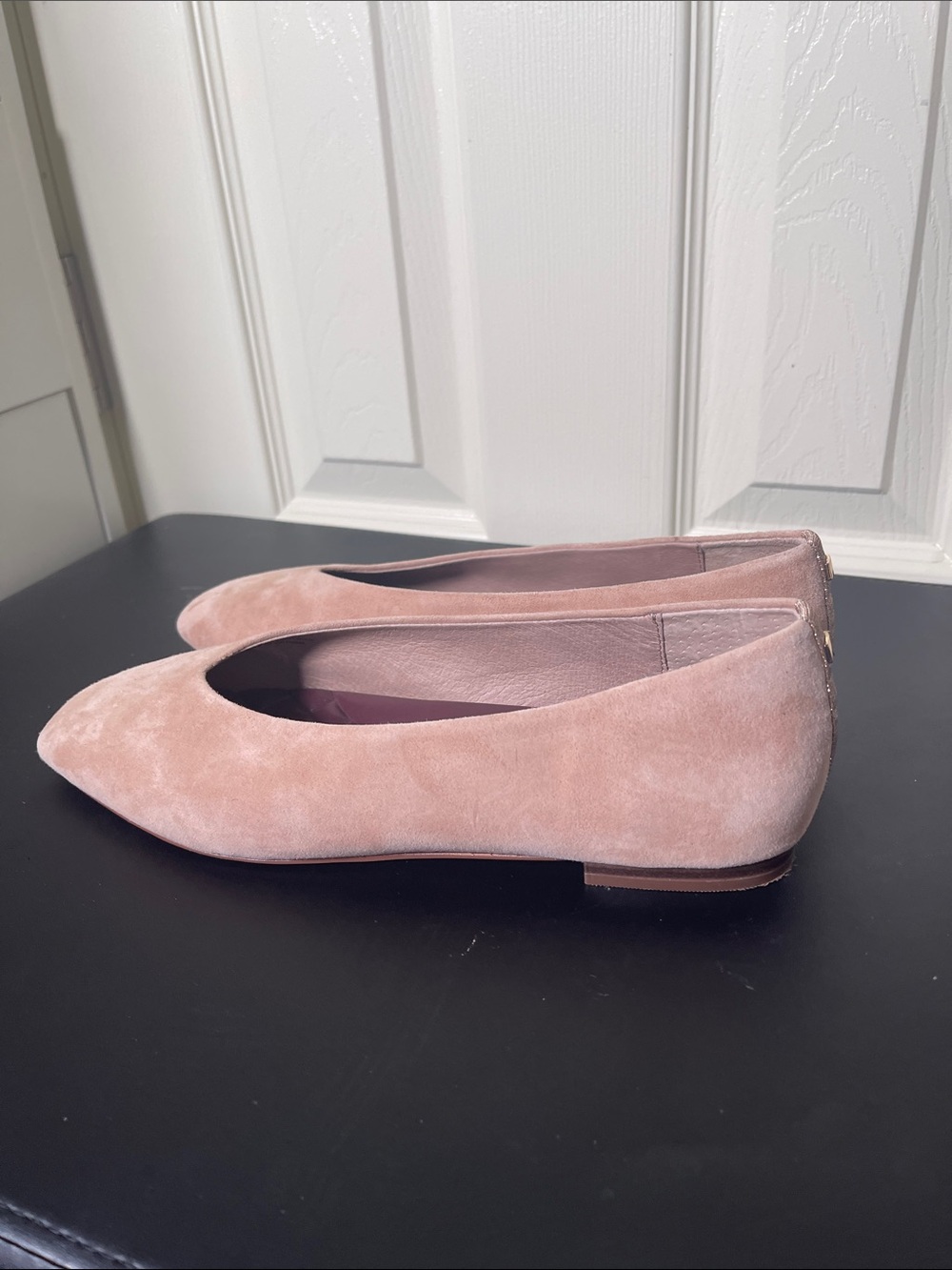 Birdies Nude Suede Square-Toe Flats - Picture 2 of 7